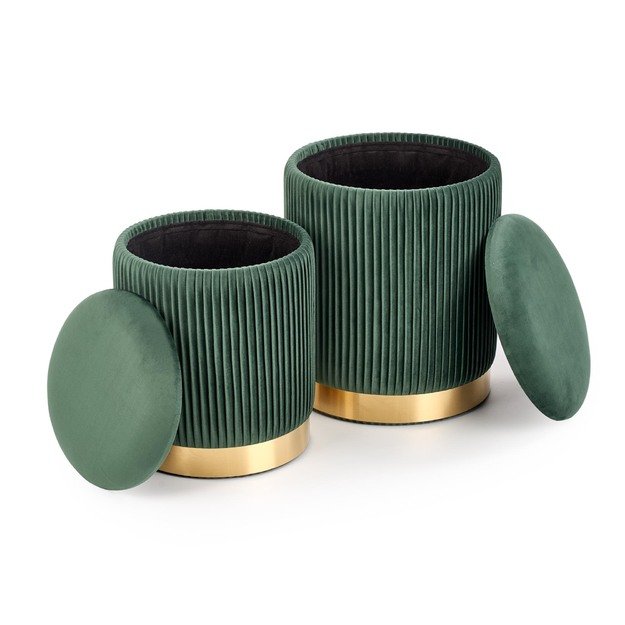 MONTY set of two stools: color: dark green 13