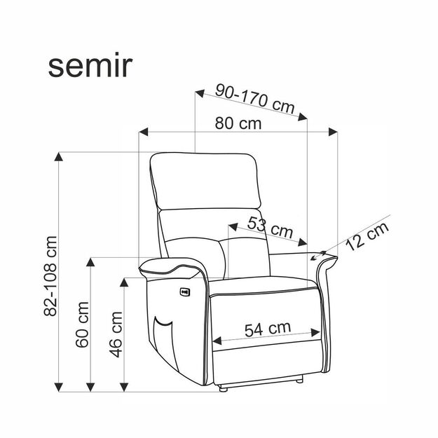 SEMIR leisure chair, cinnamon 14