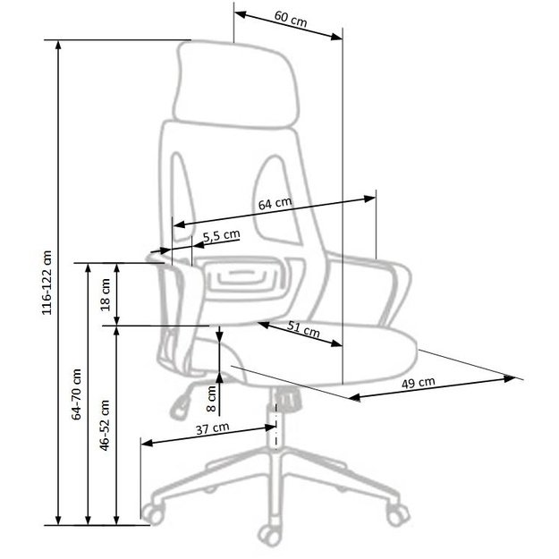 VALDEZ office chair, color: black / grey