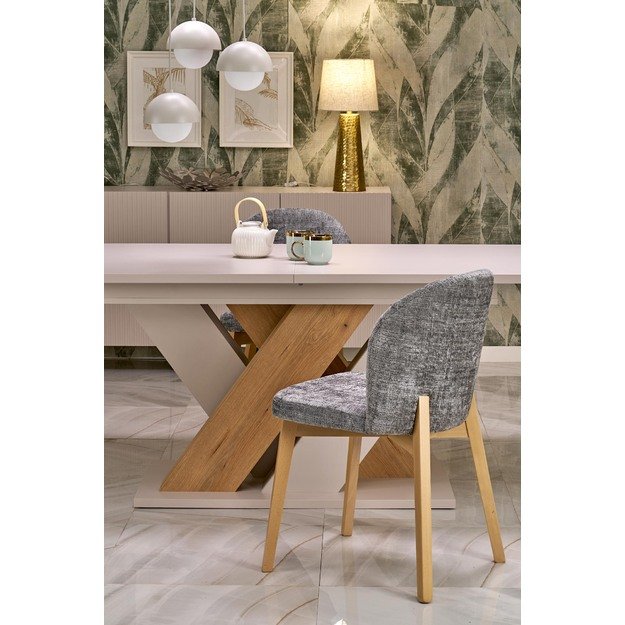 BRANDON extension table, cashmere / cremona oak 10