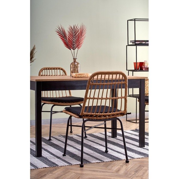 GREG table, color: wotan oak/black 2