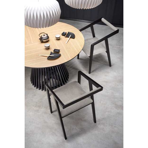 MIYAKI table natural oak, leg black 3