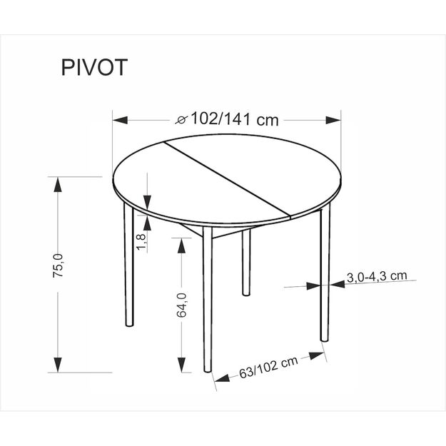 PIVOT extension table top - cashmere, legs - natural 9