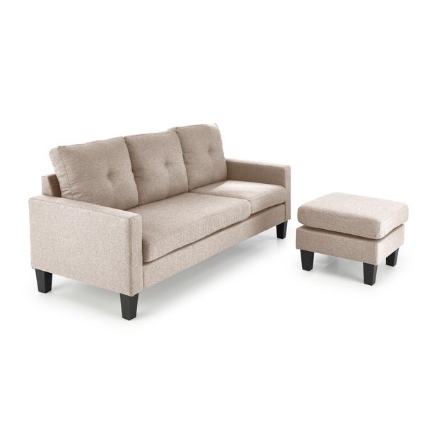 GERSON sofa with ottoman, color: beige