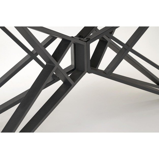 ALFREDO extension table, white marble / black 8