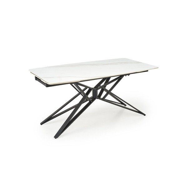 ALFREDO extension table, white marble / black 6