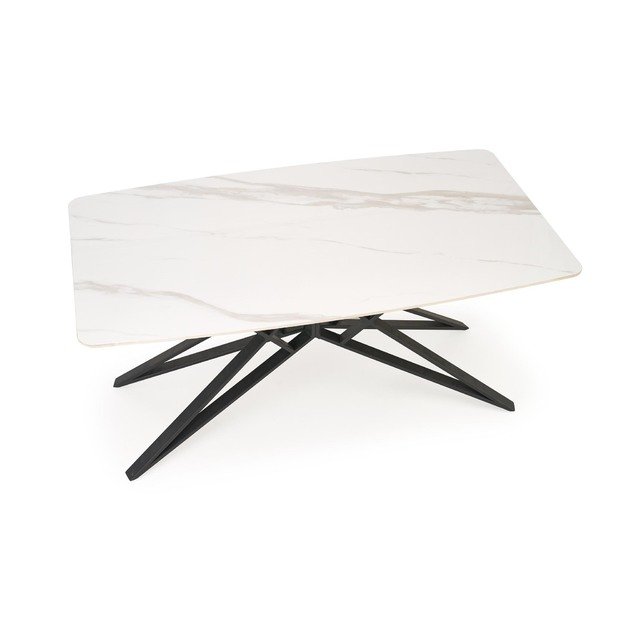 ALFREDO extension table, white marble / black 3