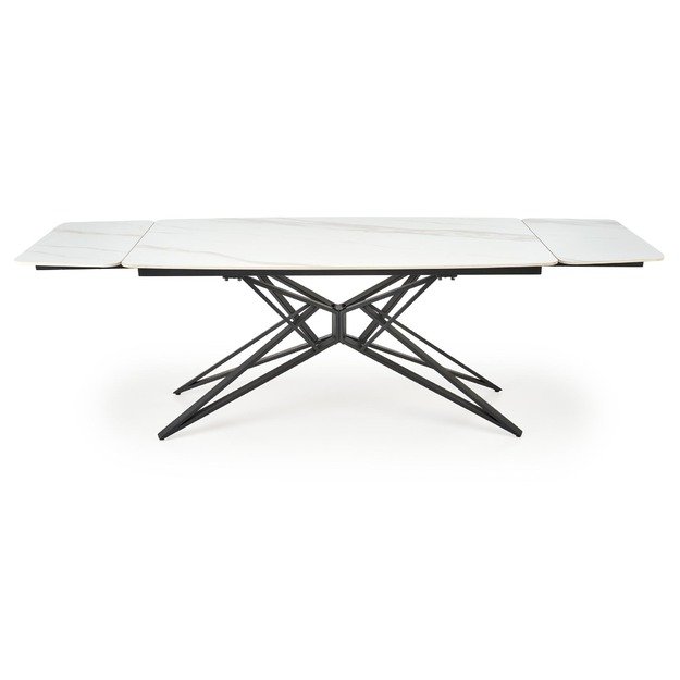 ALFREDO extension table, white marble / black 1