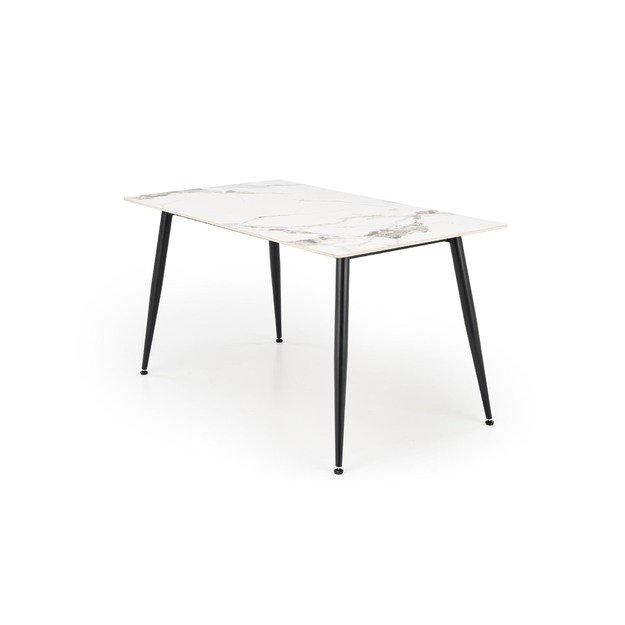 EMILIO 140 table, color: top - white marble, legs - black 10