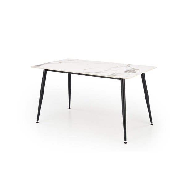 EMILIO 140 table, color: top - white marble, legs - black 2