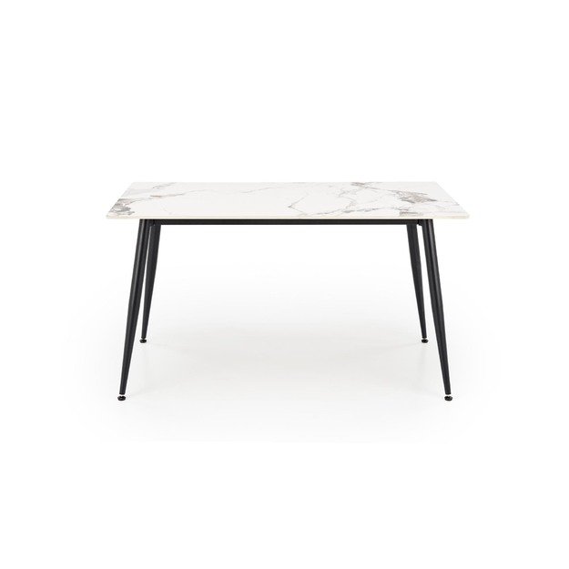 EMILIO 140 table, color: top - white marble, legs - black 1