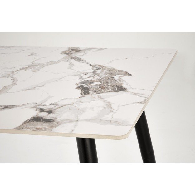 EMILIO 140 table, color: top - white marble, legs - black 11