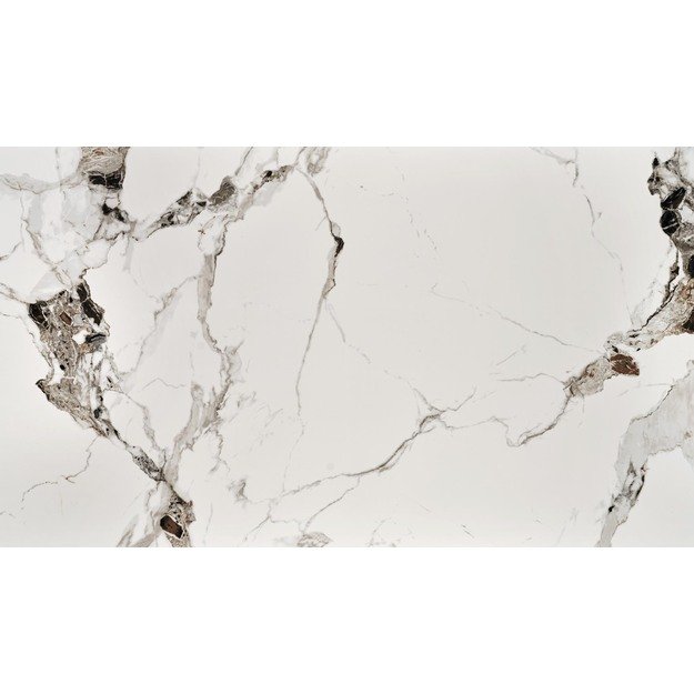 EMILIO 140 table, color: top - white marble, legs - black 8