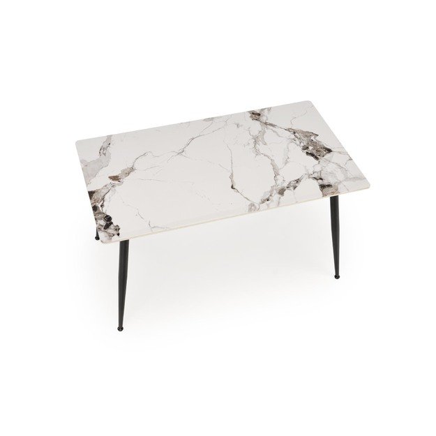 EMILIO 140 table, color: top - white marble, legs - black 3