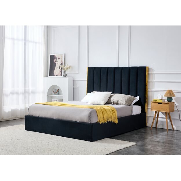 PALAZZO 160 bed, black / gold