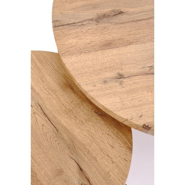 ANGER set of two, top - gold oak, legs - black