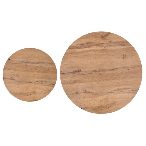 ANGER set of two, top - gold oak, legs - black