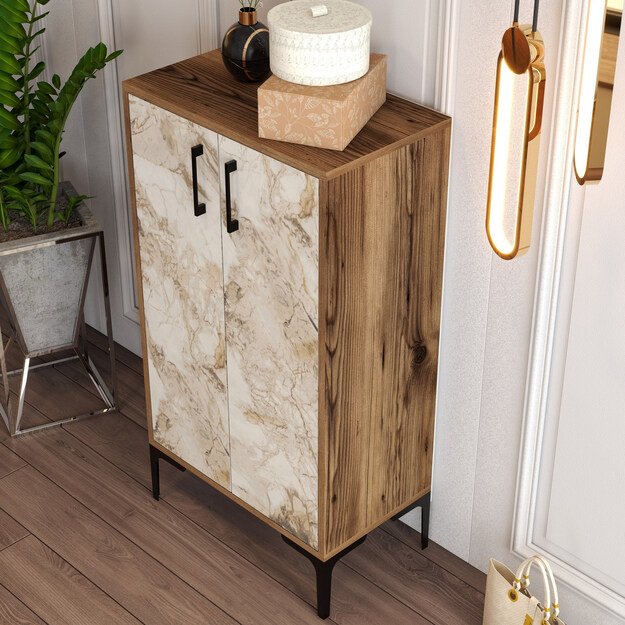 Prag - Walnut, White Marble 3