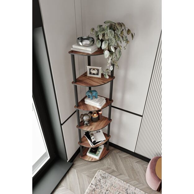 Bookcase 6 Corner - Walnut 1