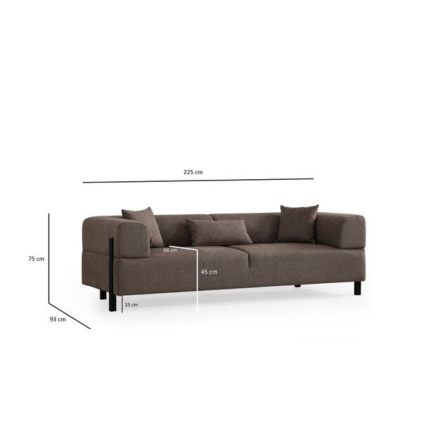 Gio 3 Seater - Brown 8