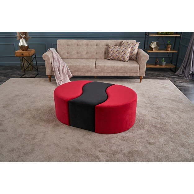 Alya Puf - Red, Black