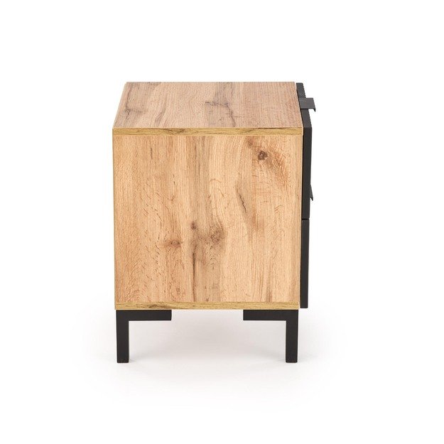 NELA bedside table, craft oak - black 3