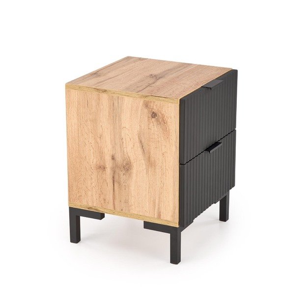 NELA bedside table, craft oak - black 4