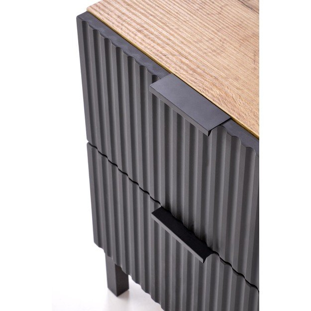 NELA bedside table, craft oak - black 8