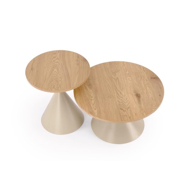 PILAR set of 2 c.tables natural oak / cashmere