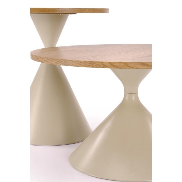 PILAR set of 2 c.tables natural oak / cashmere