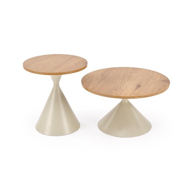 PILAR set of 2 c.tables natural oak / cashmere