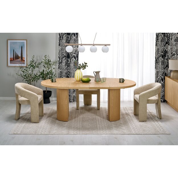 GARIBALDI extension table matt natural oak