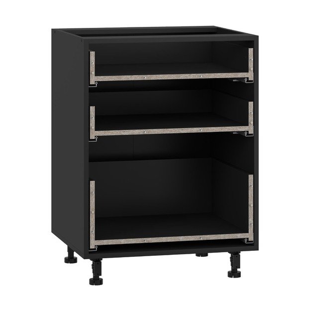 VENTO D3S_H-60/82 carcass, lower cabinet with drawers black