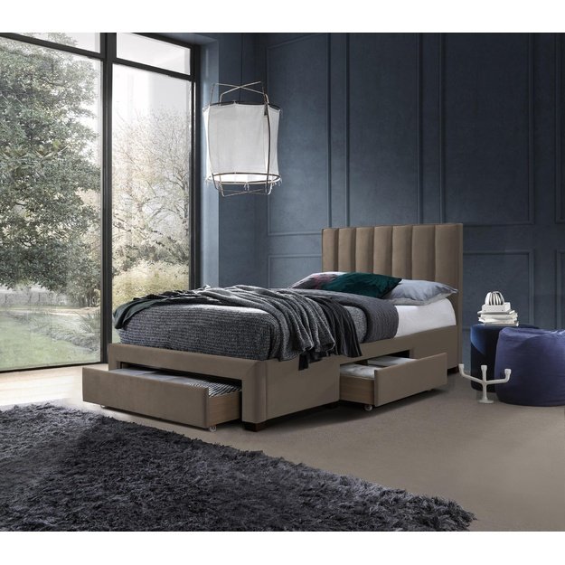 GRACE 120 bed with drawers, color: beige