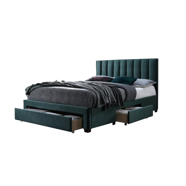 GRACE 140 bed with drawers, color: dark green 1