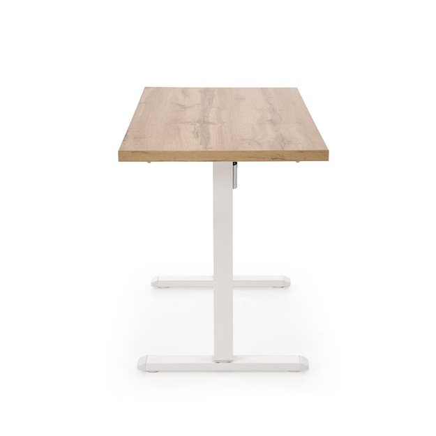 B/54 desk with adjustable height, top - artisan oak, frame - white  2