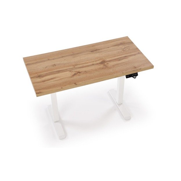 B/54 desk with adjustable height, top - artisan oak, frame - white  9