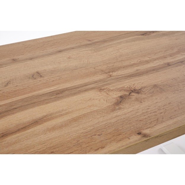 B/54 desk with adjustable height, top - artisan oak, frame - white  5