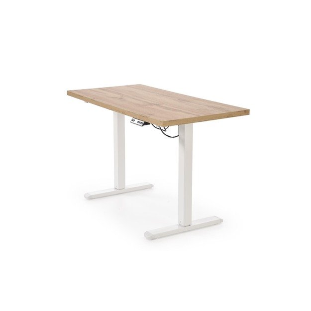 B/54 desk with adjustable height, top - artisan oak, frame - white  3