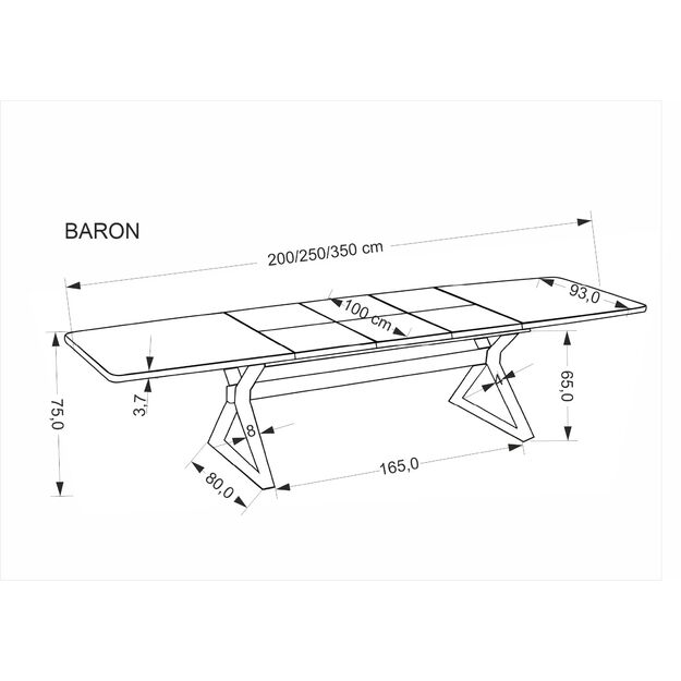 BARON extension table, walnut / black 15