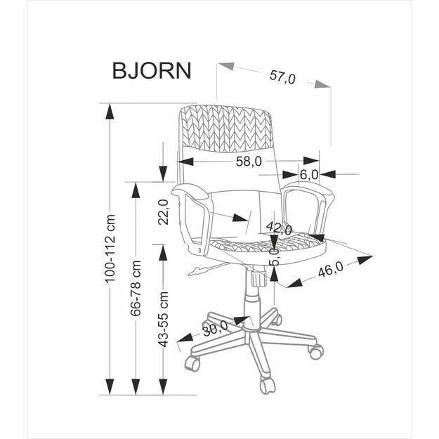 BJORN office chair black/grey 3