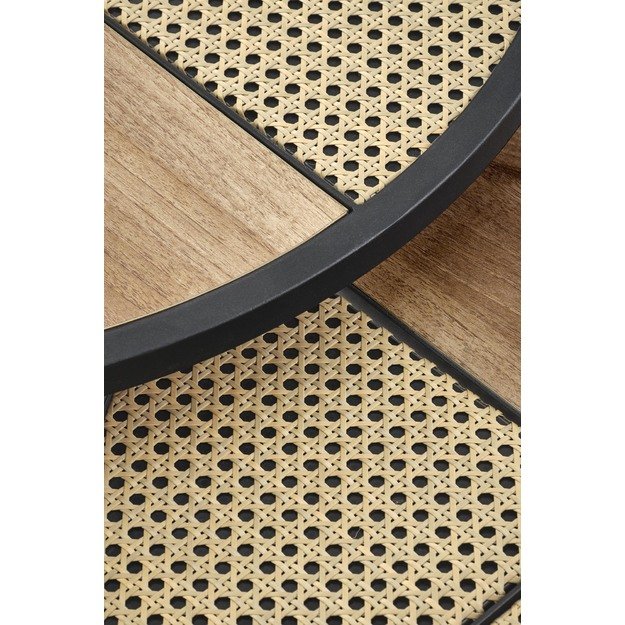 GARMINA set of two coffee tables, gold oak / black 14