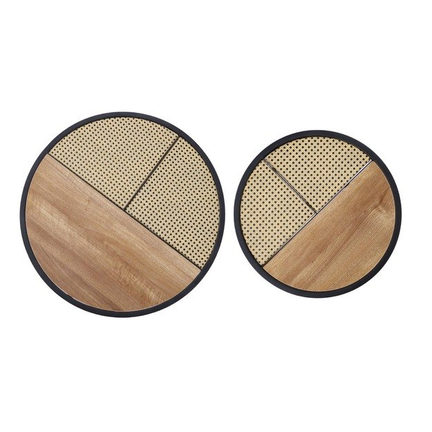 GARMINA set of two coffee tables, gold oak / black 13