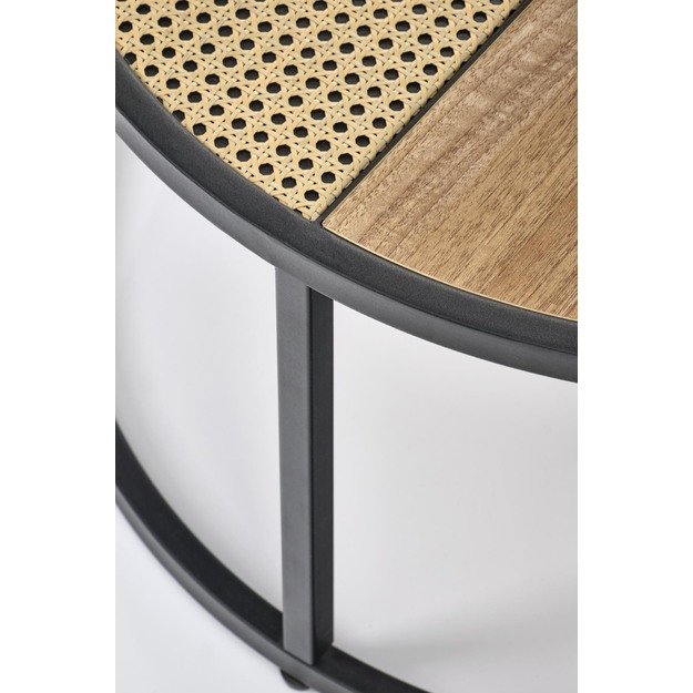 GARMINA set of two coffee tables, gold oak / black 7
