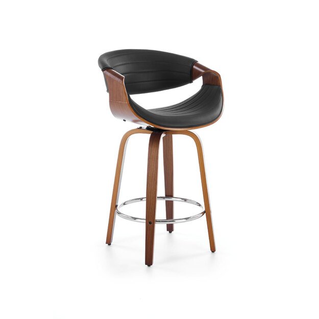 H123 bar stool, black / walnut
