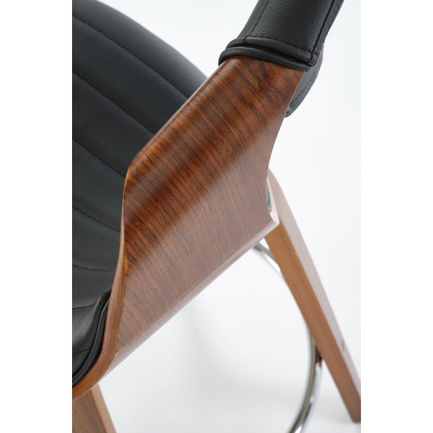 H123 bar stool, black / walnut 16