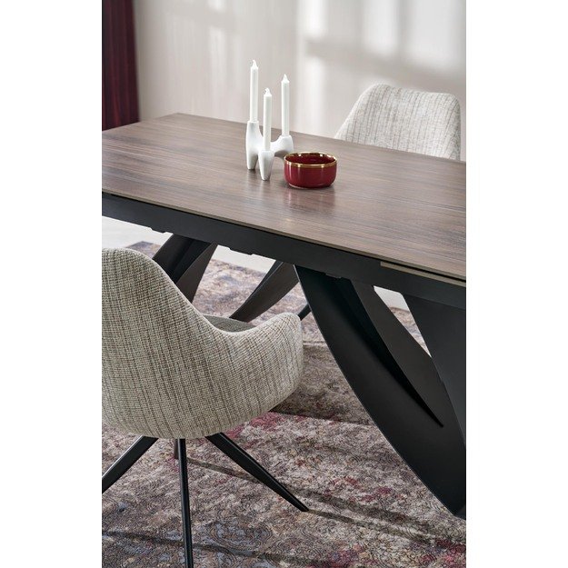 HILARIO extension table, walnut / black 1