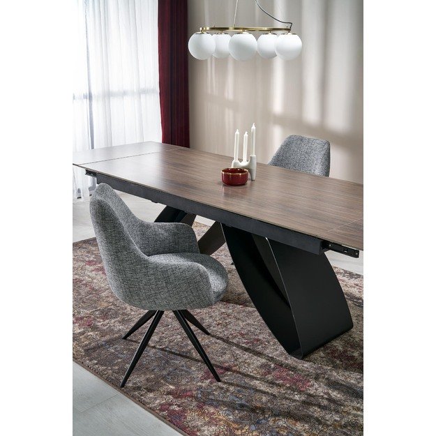 HILARIO extension table, walnut / black 6