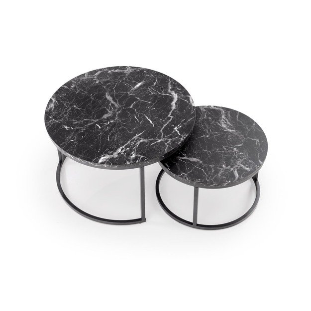 JAVA set of 2 c. tables, black marble / black 11