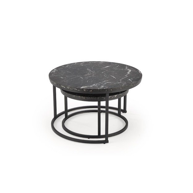 JAVA set of 2 c. tables, black marble / black 2